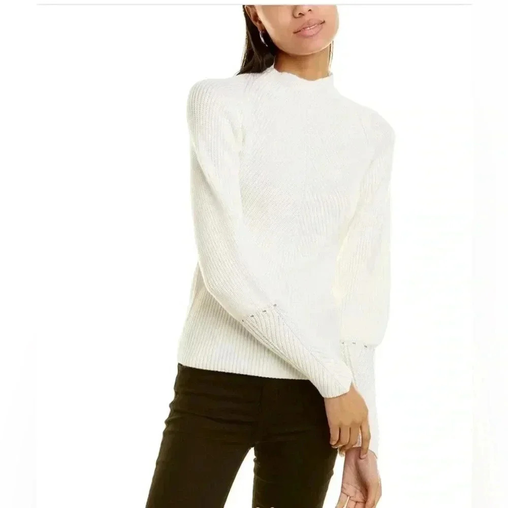 Rebecca Taylor Backless MockNeck Wool Sweater Sz